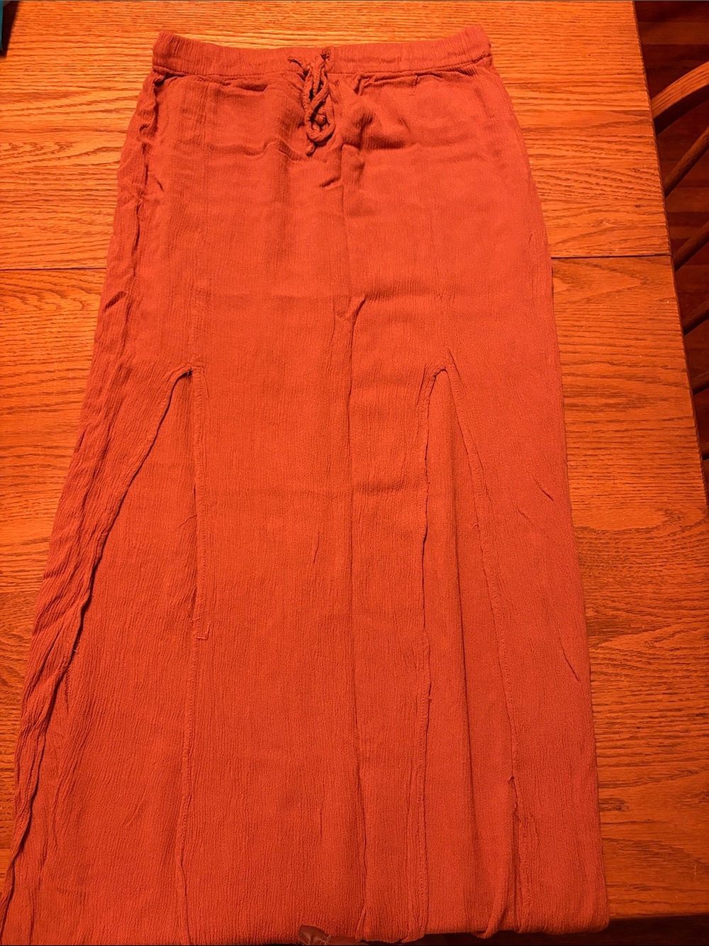 (5/$20) Forever 21 Burnt Orange Maxi Skirt with Front Slits
